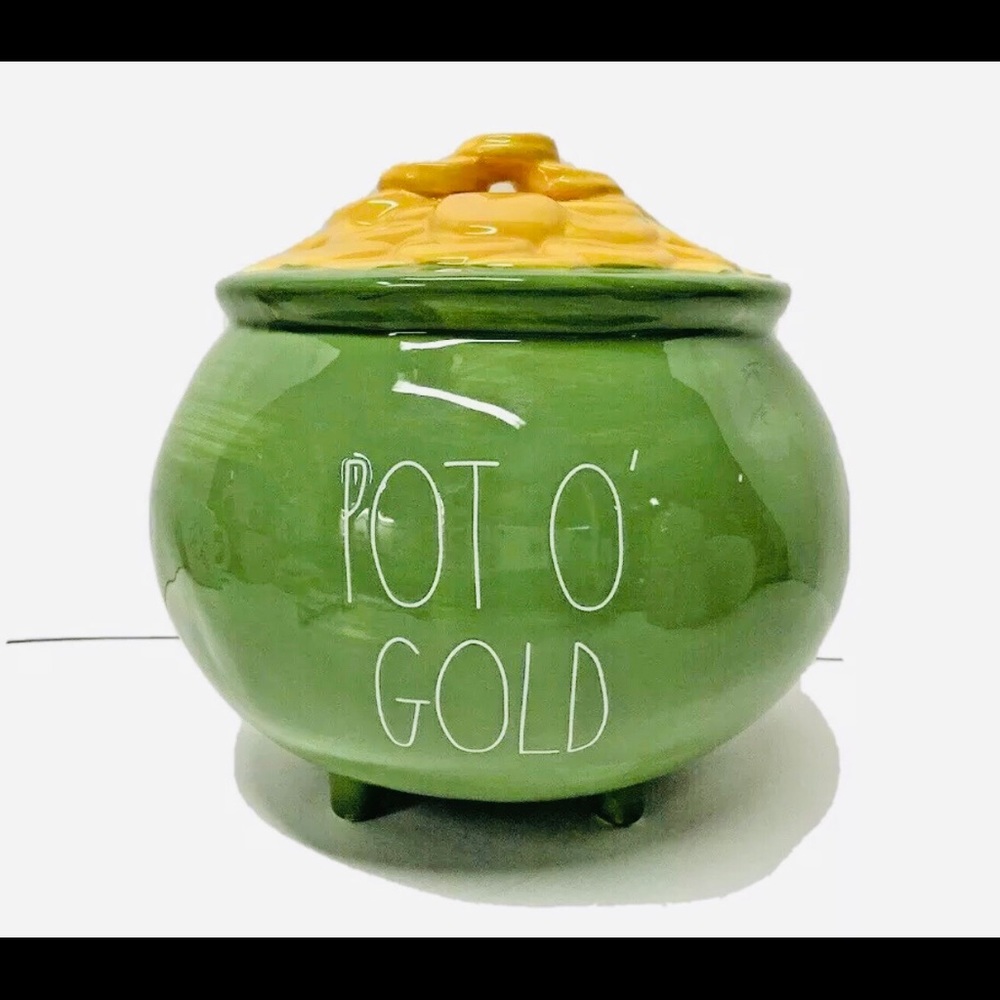 RARE, HTF, Rae Dunn, LG, POT O’ GOLD, green,gold